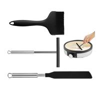 Lot de 3 spatules à crêpes en silicone résistantes à la chaleur pour petit-déjeuner, hamburger, cuisson, rôtir, cuisinière, restaurant