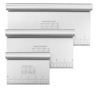 Lot de 3 spatules en acier inoxydable - 15/20/25 cm - Avec échelle de mesure - Carte de pâte anti-adhésive - Ustensiles de cuisson pour gâteau, tarte, pizza, gâteau