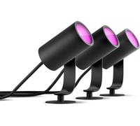 Lot de 3 spots de jardin LED Philips Hue Lily, White and Color Ambiance, IP67, Kit de base avec alimentation, Noir