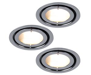 Lot de 3 spots encastrables chromés Lampe métallique ronde Lampe Paulmann 935.20