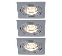 Lot de 3 spots encastrables plafond spot en aluminium brossé éclairage salon orientable Paulmann 925.21