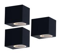 Lot de 3 spots extérieurs down spot lampes éclairage façade appliques terrasse ALU noir