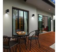 Lot de 3 Spots LED Down Spots Façades Maison Porte Lumières Appliques Appliques Extérieures Alu noir