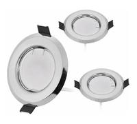 Lot de 3 spots LED encastrables ultra plats avec ampoule 3X5W à intensité variable Module spot 220V, perçage 75-80 mm, à intensité