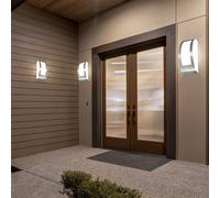 Lot de 3 spots muraux de façade extérieure éclairages de cour de jardin lampes en acier inoxydable E27