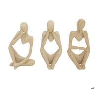 Lot de 3 statues femmes Aby H.11,5cm résine beige - Atmosphera Créateur d'intérieur
