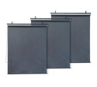 Lot de 3 stores rétractables pergola - 124 x 225 cm - Gris anthracite