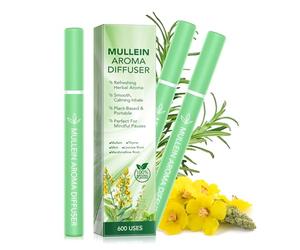 Lot de 3 stylos aromatiques à l'huile de menthe poivrée - Diffuseur d'arômes végétaux - Sans nicotine et sans tabac - Stylo diffuseur jusqu'à 600 utilisations - Diffuseur d'arômes portable pour la