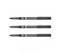 Pilot Stylo roller Hi-Tecpoint V5 Pointe extra fine 0,5 mm Largeur de trait 0,3 mm Noir Lot de 3