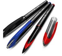 Lot de 3 stylos Uni-Ball Air Micro UBA-188-M Roller avec pointe fine de 0,5 mm - Noir, bleu et rouge