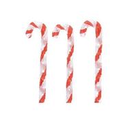Lot de 3 sucres d'orge à LED électrique pour extérieur en acrylique hauteur 61cm rouge,blanc