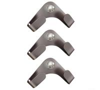 Lot de 3 supports de couvercle de casserole avec ventouse réglable rotatif à 360 degrés pour couvercles, planches à découper, ustensiles, chrome résistant à la rouille (gris)