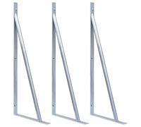 Lot de 3 supports de poteau de clôture en acier galvanisé - 65 x 25 cm - Pour accessoires de clôture, portail de jardin, fixation stable pour clôtures WPC et clôtures de jardin