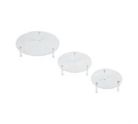 Lot de 3 supports transparents pour gâteaux - Pieds cylindriques robustes, supports pré-assemblés en tailles de 15 cm, 20 cm, 12,6 cm pour la maison ou