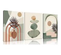 Lot de 3 Tableau Décoration Murale Vert Sauge 30x40cm - Affiche Moderne pour Salon,Chambre,Salle de Bain - Toile Déco Bohème Maison