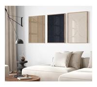 Lot de 3 tableaux muraux abstraits modernes - Impressions sur toile de style bohème neutre - Décoration murale minimaliste - Œuvre d'art moderne pour salon, chambre à coucher - 40,6 x 61 cm - Sans
