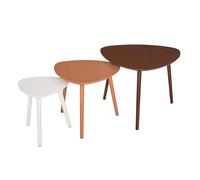 Lot de 3 Tables à Café Gigognes Mileo 60cm Brun