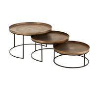 Lot de 3 Tables Basses Gigognes Bano 80cm Rouille