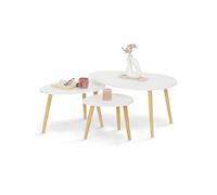 IDMarket - Lot de 3 tables basses gigognes GAIA - laquées blanc scandinave