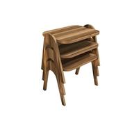 Lot de 3 tables basses gigognes Paris en bois 48 x 35 x 72 cm Marron