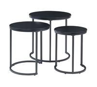 Lot de 3 tables basses gigognes Ulricehamn noir en.casa