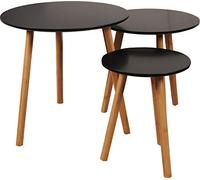 Lot de 3 tables basses gigognes VENUS / Noir