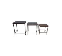Lot de 3 tables d'appoint en métal cuivre, gigogne, pour salon/chambre/bureau - Chehoma, Napoleon - 57x38x62 cm