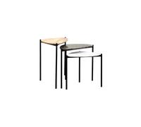 Lot de 3 tables d'appoint en métal multicolore, gigogne - Chehoma, Calva - 65x40x59 cm