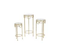 Mauro Ferretti Tables d'appoint gigognes Dolly 70 cm Or - lot de 3