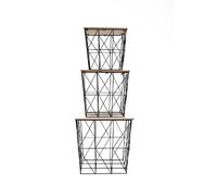 Lot de 3 tables d'appoint ou tables gigogne en MDF et Métal