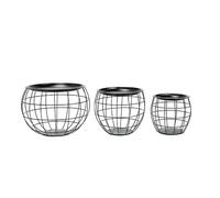 Lot de 3 tables d'appoint ou tables gigogne ronde effet boule en Métal - Noir
