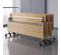 Lot de 3 tables de réunion pliables mobiles avec roulettes verrouillables et couvercle rabattable pour conférence, formation, salle de classe, événement, atelier