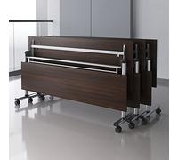 Lot de 3 tables de réunion pliables mobiles avec roulettes verrouillables et couvercle rabattable pour conférence, formation, salle de classe, événement, atelier