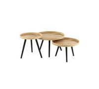 Lot de 3 Tables Gigognes "Perry" 70cm Naturel