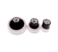 Lot de 3 tampons de polissage de 3,5 cm, filetage 5/8-11 pour outil rotatif, ponceuse orbitale, éponge en mousse douce, tampon en laine, support de disque de ponçage (blanc)