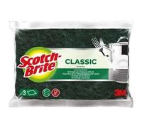Lot de 3 tampons scotch-brite vert - SCOTCH-BRITE - 160x95mm - Éponge à récurer rayante