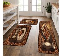 Lot de 3 tapis de cuisine rustiques vintage pour sol, tapis doux sur le thème de la cuisson des biscuits, tapis doux et confortables pour cuisine, éviers, buanderie, salle de bain