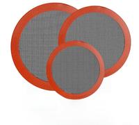 Lot de 3 tapis de cuisson ronds en silicone perforés non réutilisables pour macaron, biscuits, pâte, friteuse à air comprimé 30,5 cm, 25,4 cm, 20,3 cm