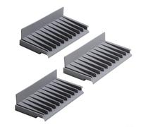 Lot de 3 tapis d'égouttoir en silicone connectables - Égouttoir antidérapant pour évier de cuisine pour protection contre les éclaboussures - Gris 20 x 10 cm