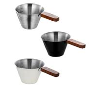 Lot de 3 tasses à café élégantes avec corps en acier inoxydable et marquage précis en millilitres, tasse à mesurer avec échelle, outil de mesure pour cafetière domestique