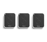 Lot de 3 Télécommandes Nice Era ON2E, 2 canaux, 433,92 MHz + 1 porte-clés Domobip Noir G