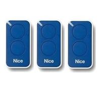 Lot de 3 Télécommandes NICE INTI2B - 2 canaux bleus 433,92 MHz + 1 porte-clés Domobip Bleu G