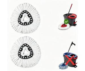 Lot de 3 têtes de rechange compatibles avec le système O Cedar Spin Mop 1 réservoir - Facile à remplacer, microfibre, lavable en machine