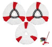 Lot De 3 Têtes De Rechange En Microfibre Compatibles Avec Vileda Turbo Triangle Spin 2 En 1 Rouge