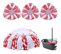 Lot de 3 têtes de rechange pour balai à franges Vileda Turbo 3 en 1 Lavable en machine et recharges de serpillère en microfibre