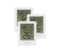 Lot de 3 thermomètres et hygromètres numériques d'intérieur Blanc