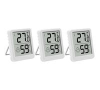 Lot de 3 thermomètres hygromètre d'intérieur avec écran LCD numérique avec affichage smiley pour chambre de bébé, salon, bureau, s