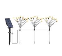 Lot de 3 torches solaires 30 boules lumineuses avec panneau solaire déporté LED blanc chaud LYRA FAMILY X3 H70cm