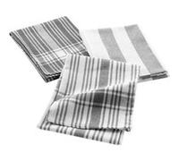 Paris Prix Torchons Bayado 50 x 70 cm Coton tissé Anthracite Lot de 3
