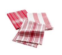 Douceur d'Intérieur – Torchons Bayado – Lot de 3, 50 x 70 cm, coton tissé, rouge